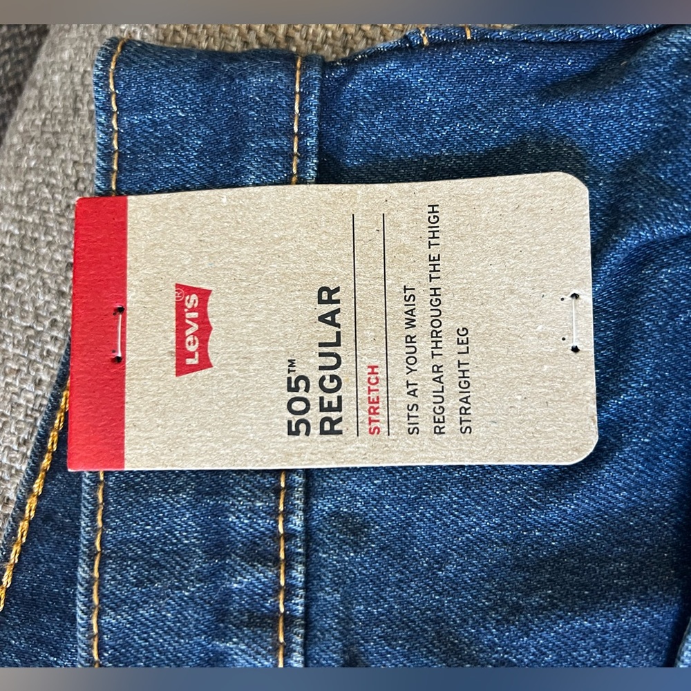 Levi's 505 Blue Jeans Straight 34x34 - Picture 3 of 5